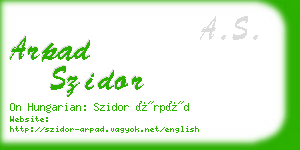 arpad szidor business card